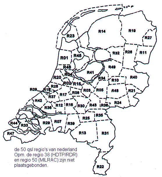 Kaart van Nederland met de regioindeling