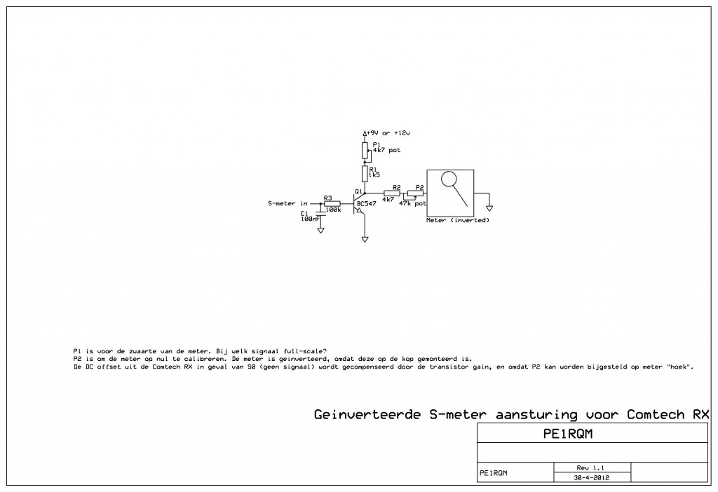 Comtech S-meter aansturing (geinverteerd)